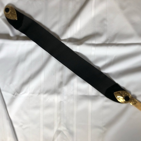 Vtg 1980s Asymmetrical Black Stretchy Waist Belt - Picture 7 of 14